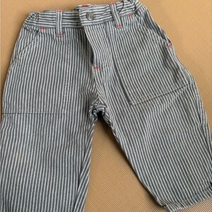 Petit Bateau Gray Striped Kids Jeans
